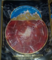 JAMÓN DE BELLOTA 50 % RAZA IBÉRICA CORTADO A CUCHILLO PAQUETE DE 100 GR.